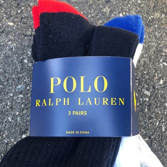 🧦POLO🧦 Ralph Lauren “P” Socks 3Pck / 3Pair - Picture 2 of 4